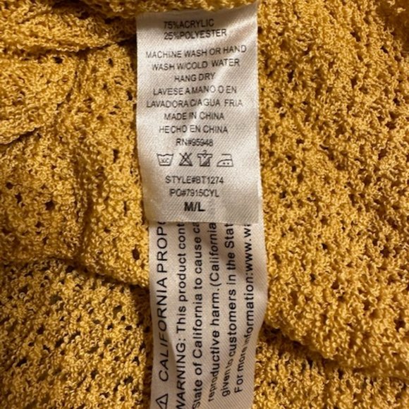 Yellow Open Knit Crochet Tank Top  4132  NWT Boutique - Picture 4 of 8